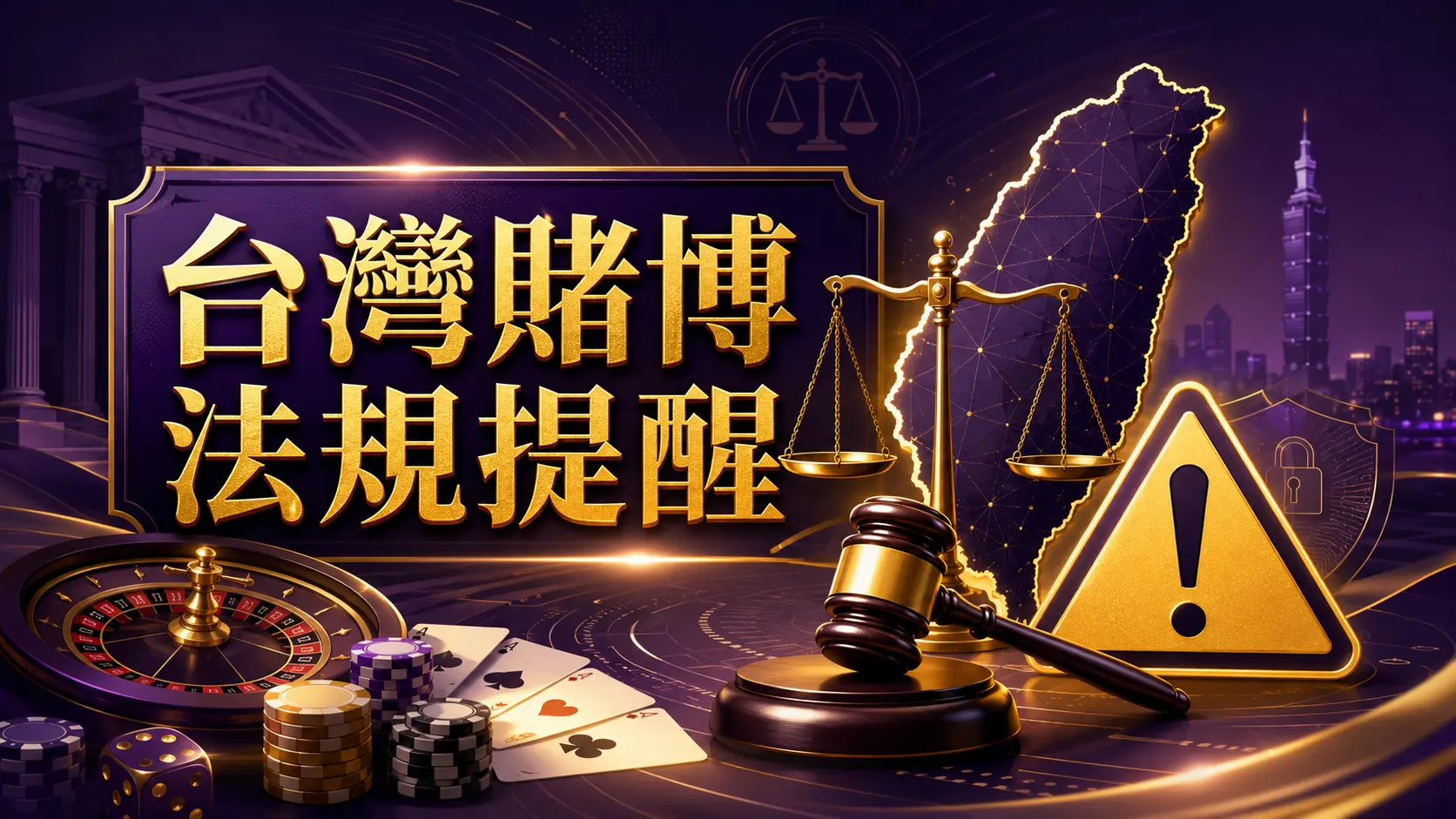 台灣賭博法規提醒示意圖