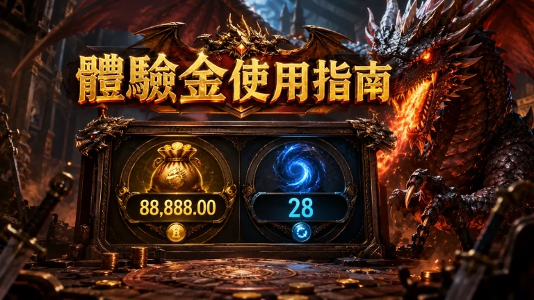 魔龍傳奇畫面顯示體驗金額度與剩餘旋轉次數