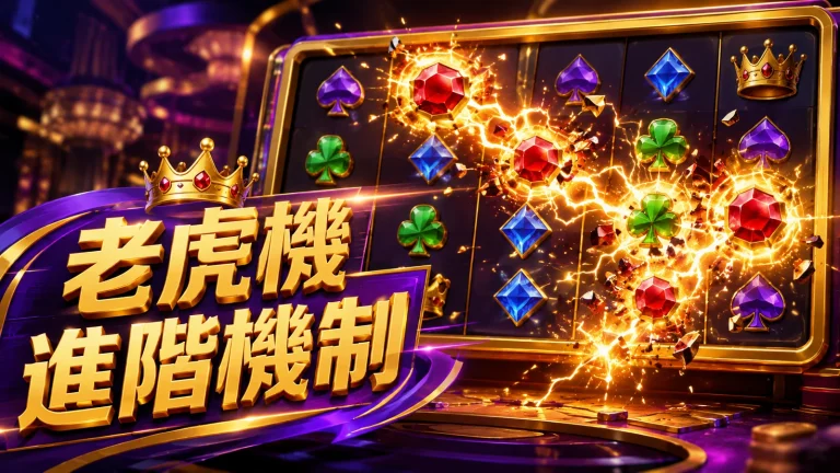 老虎機畫面出現連鎖消除特效，符號依序爆開